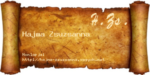 Hajma Zsuzsanna névjegykártya